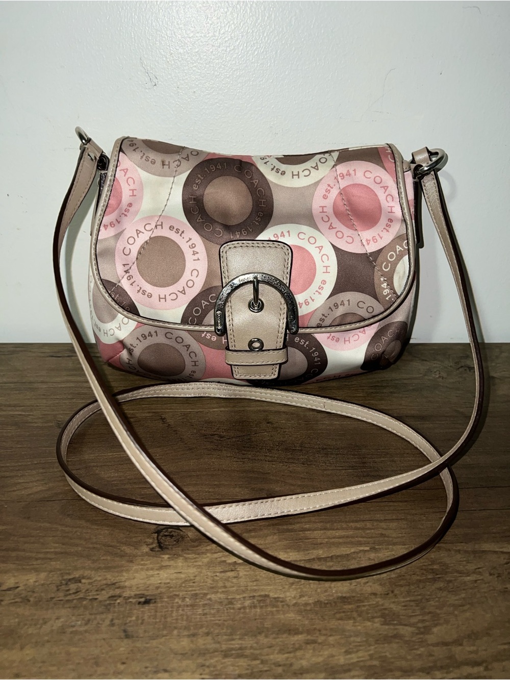 Coach Pink and Brown Soho Crossbody